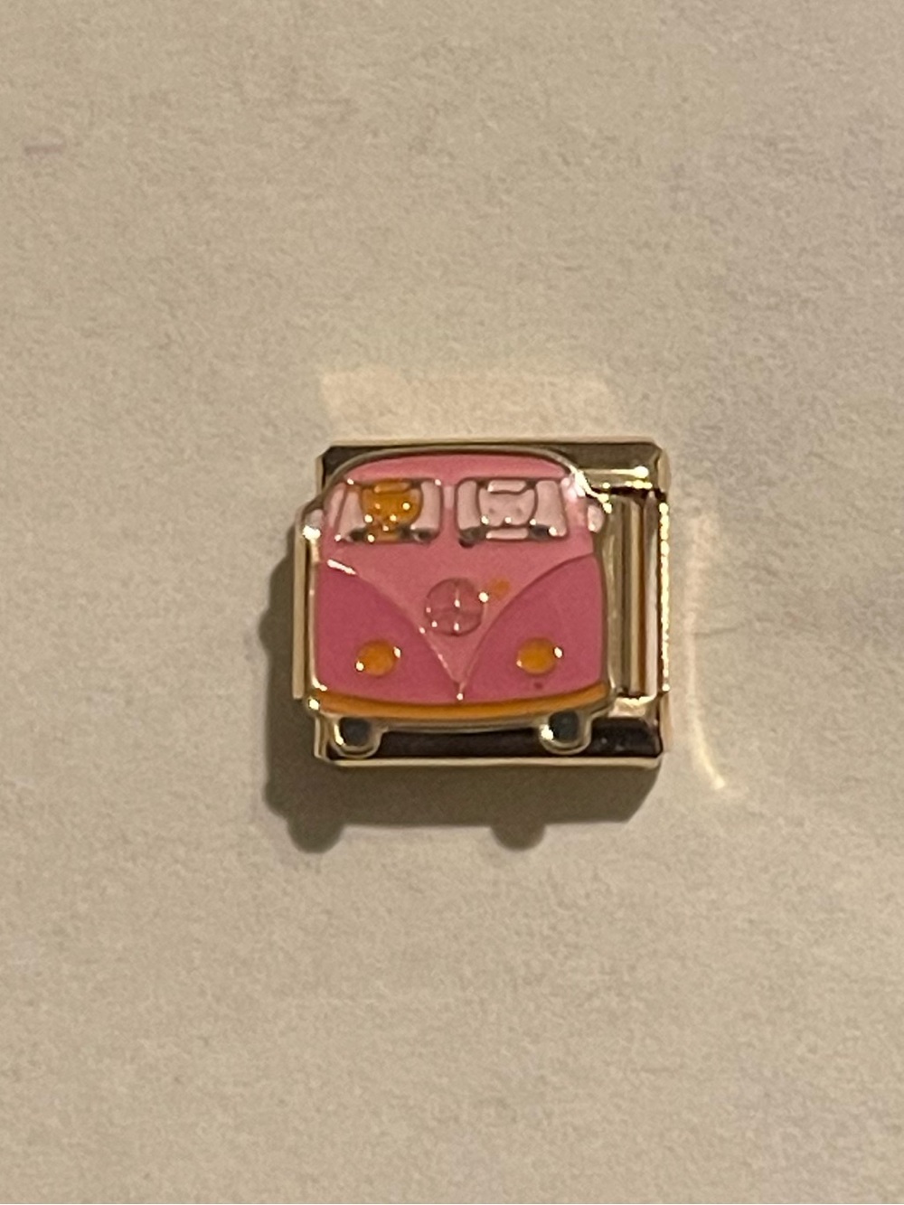 Pink Hippie Van Cat Italian Charm